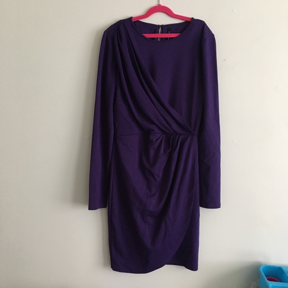 W118 by Walter Baker purple wrap dress long sleeve